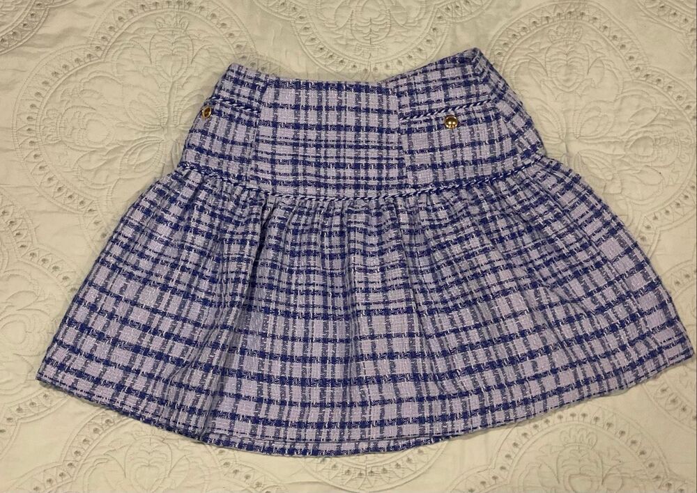 Free Assembly Blue Plaid Skirt 0 New